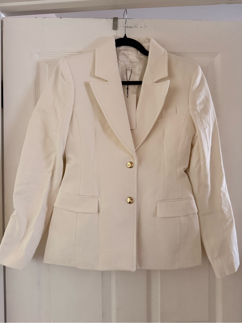 NEW! Zara Button Denim Blazer - Ecru - Size S